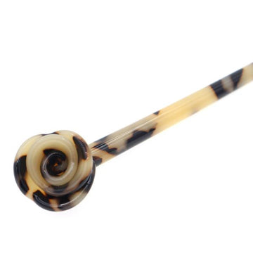 Small Rose Cellulose Acetate Hair Stick Tan